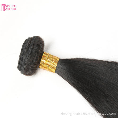 Factory Wholesale Silky Straight Hair 100% Remy Virgin Human  Brazilian Straight Virgin Hair Bundles with Closure